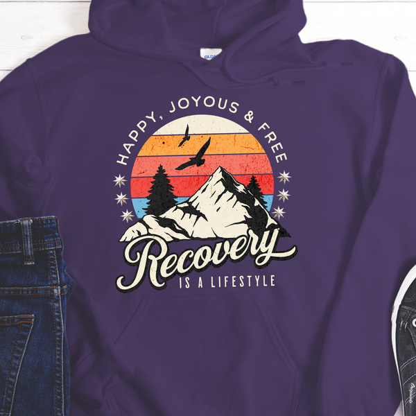 purple Recovery Hoodie | Inspiring Sobriety |  Recovery Is a Lifestyle