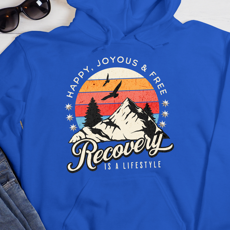 royal blue Recovery Hoodie | Inspiring Sobriety |  Recovery Is a Lifestyle