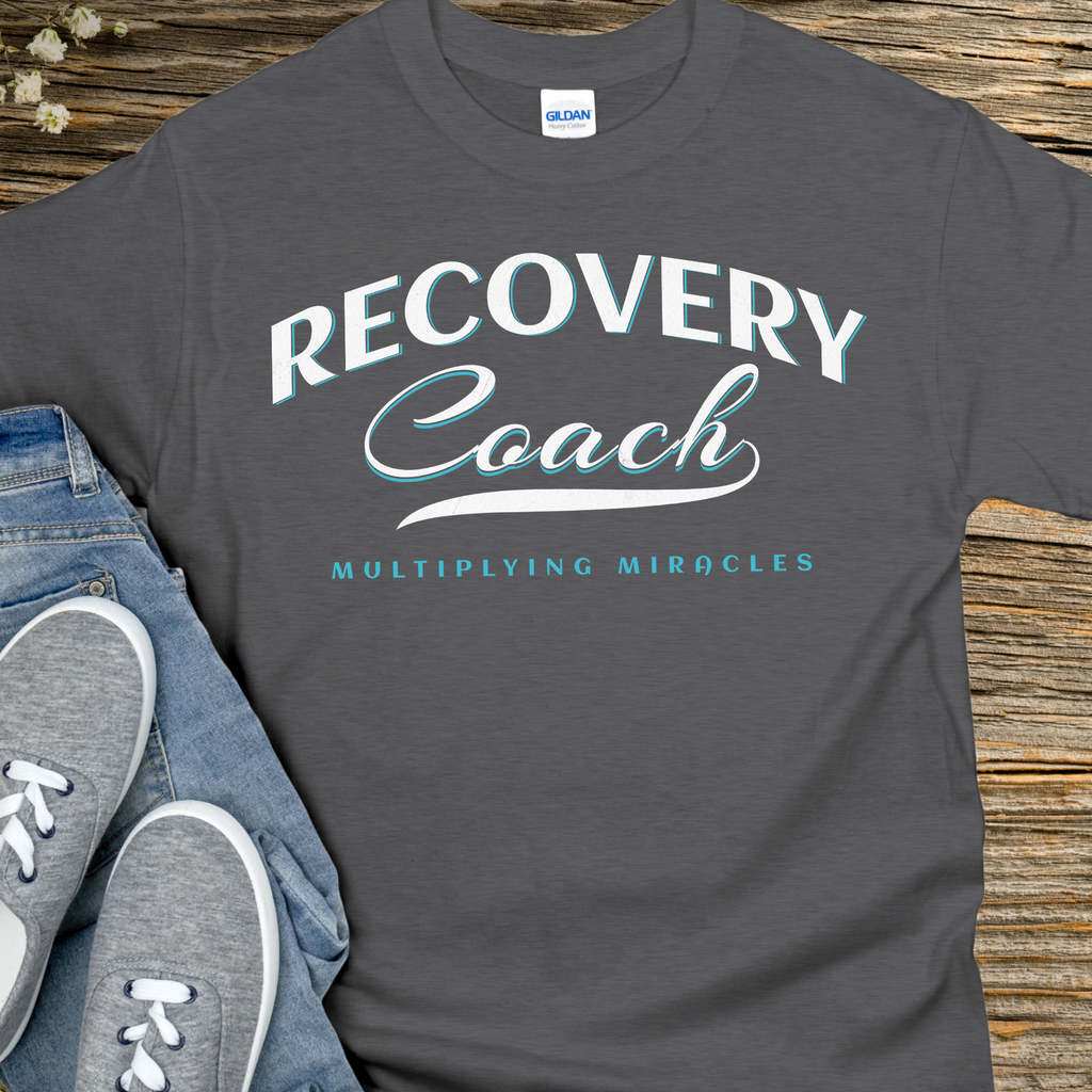 gray Recovery T-Shirt | Inspiring Sobriety |  Recovery Coach