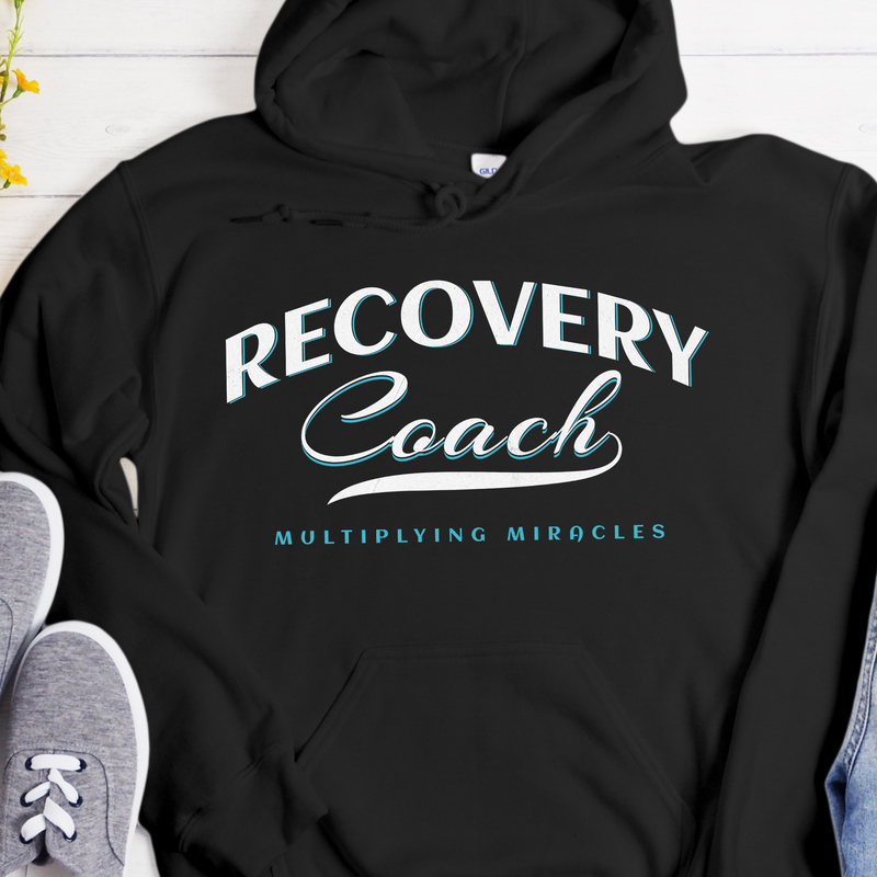 black Recovery Hoodie | Inspiring Sobriety |  Recovery Coach