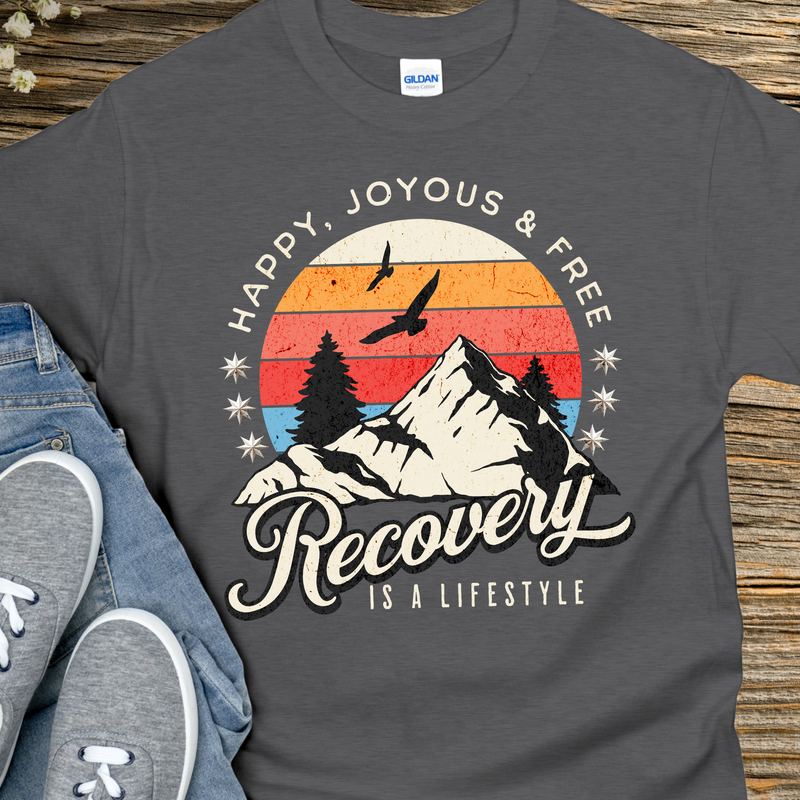 gray Recovery T-Shirt | Inspiring Sobriety |  Recovery Is a Lifestyle