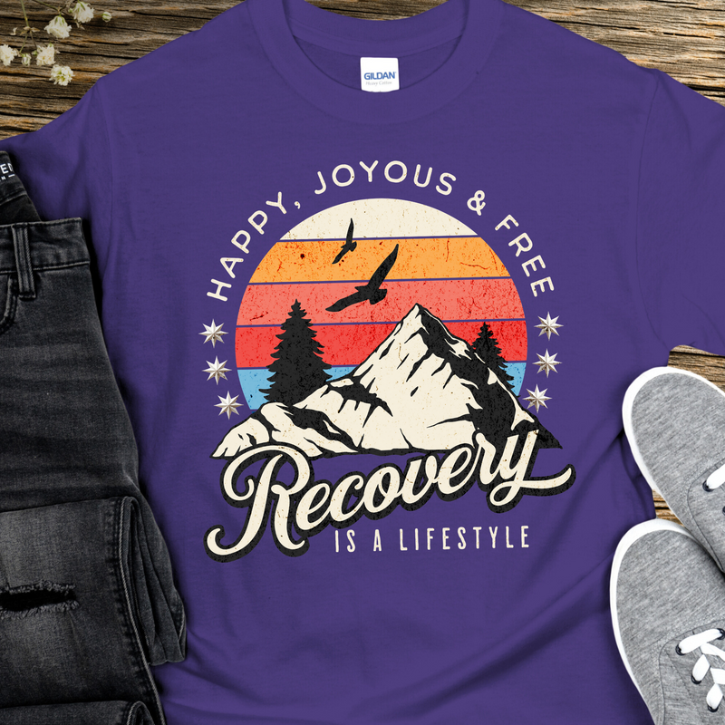 purple Recovery T-Shirt | Inspiring Sobriety |  Recovery Is a Lifestyle