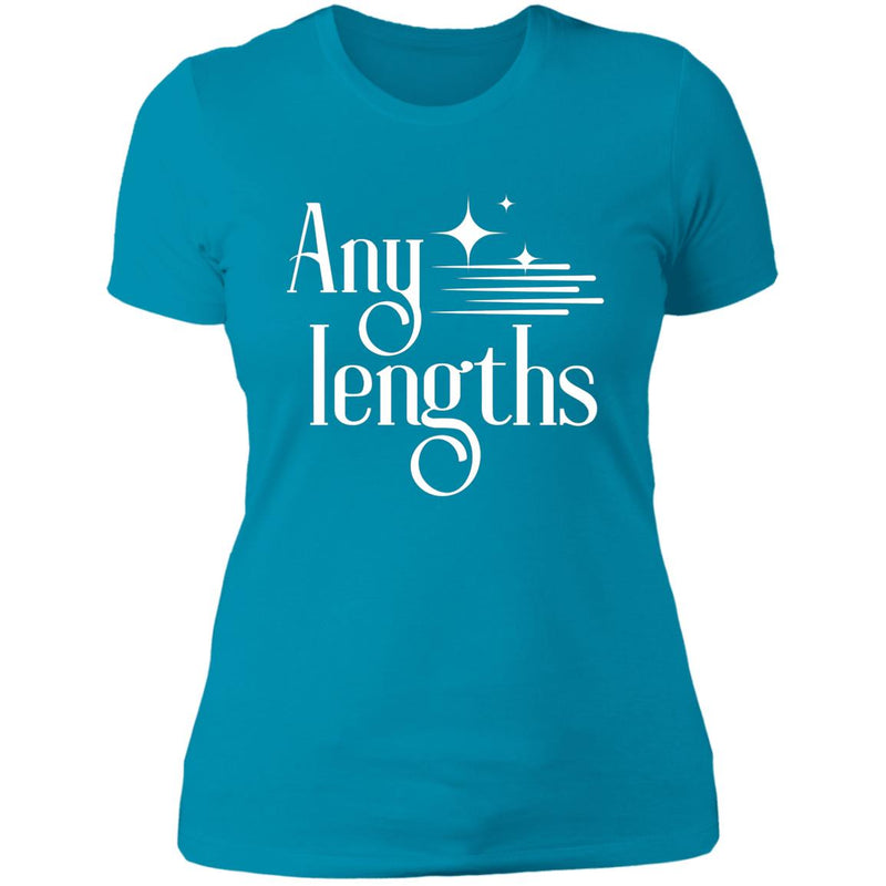 turquoise blue Womens Recovery T-Shirt | Inspiring Sobriety | Any Lengths