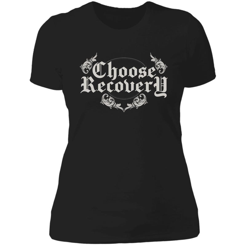 black Womens Recovery T-Shirt | Inspiring Sobriety | Choose Recovery