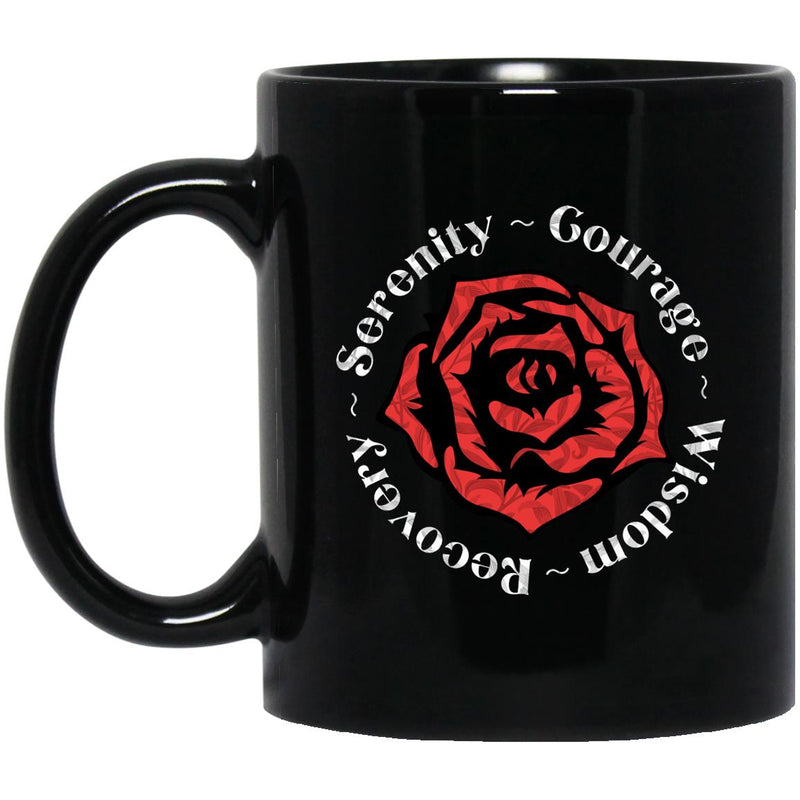 Recovery Coffee Mug | Inspiring Sobriety |  Serenity Prayer Rose