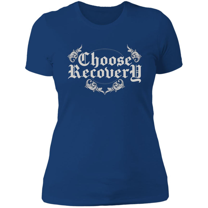 royal blue Womens Recovery T-Shirt | Inspiring Sobriety | Choose Recovery