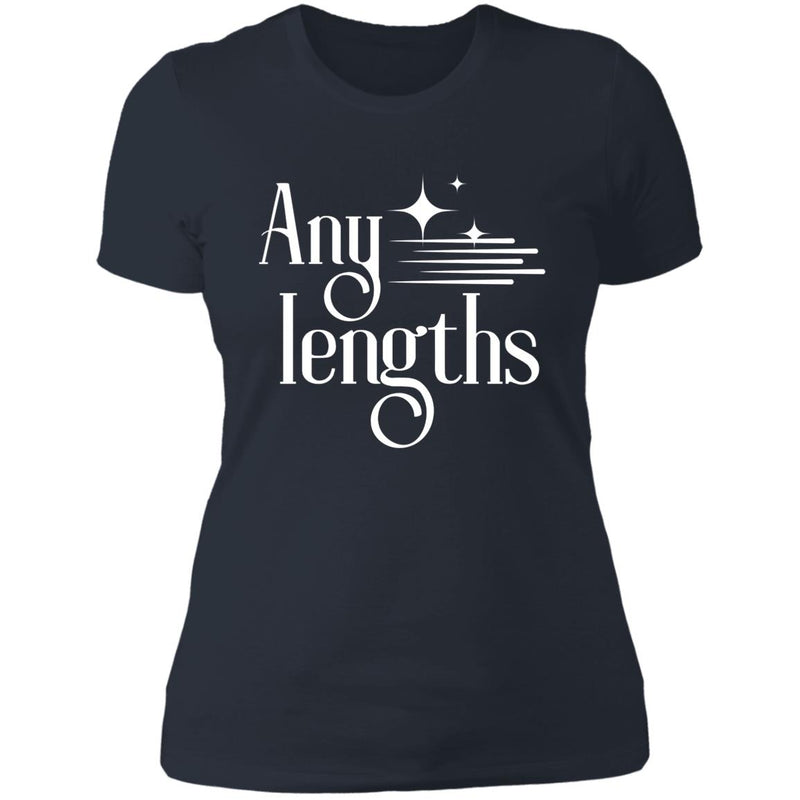 navy blue Womens Recovery T-Shirt | Inspiring Sobriety | Any Lengths