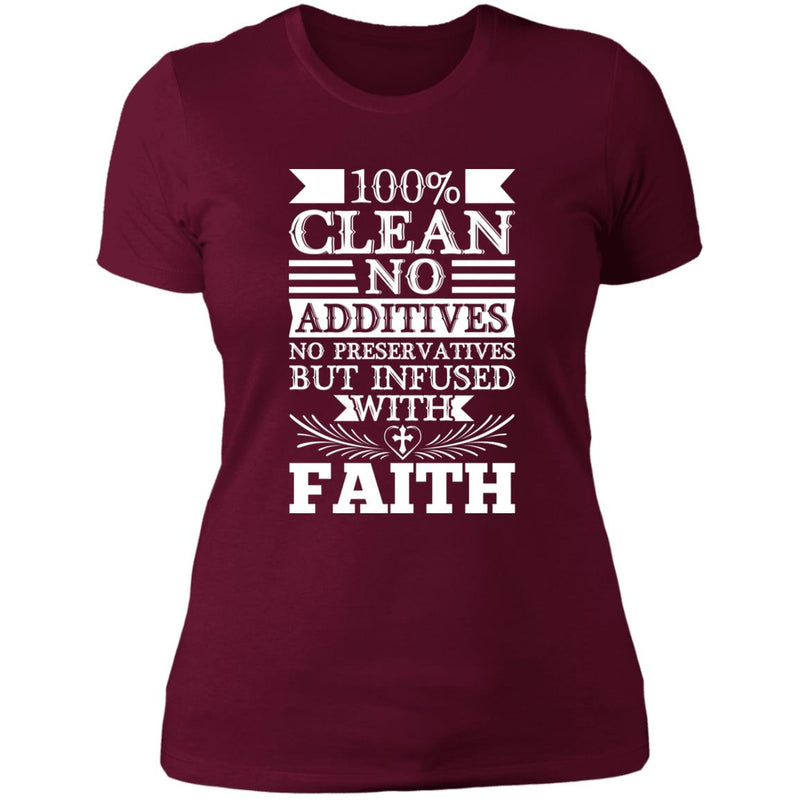 maroon red Womens Recovery T-Shirt | Inspiring Sobriety | 100% Clean