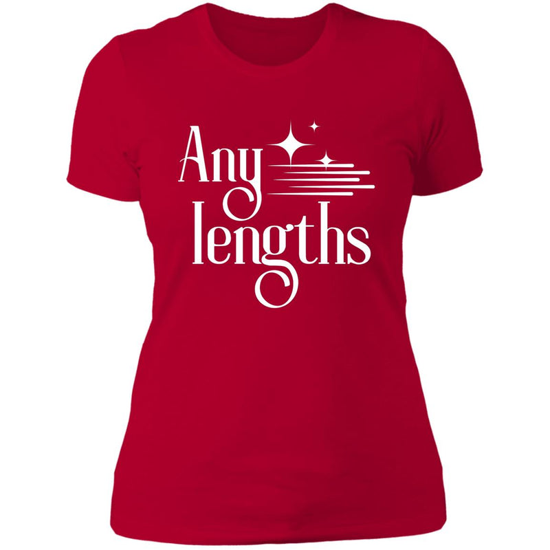 red Womens Recovery T-Shirt | Inspiring Sobriety | Any Lengths