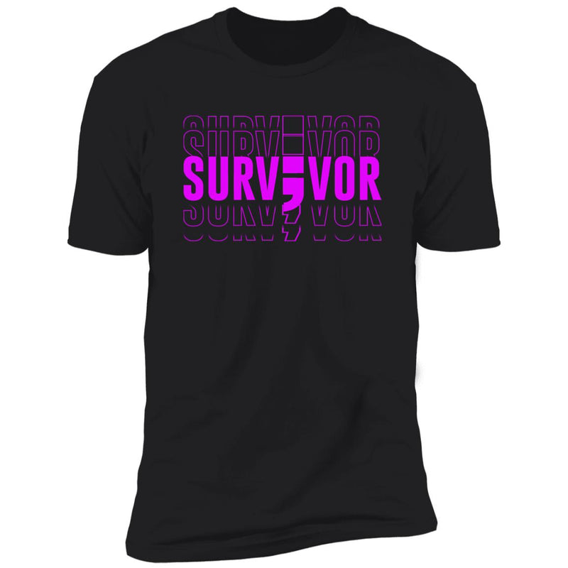 Mens Recovery T-Shirt | Inspiring Sobriety | Survivor; Semi-Colon