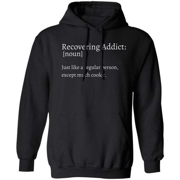 funny NA narcotics anonymous addiction recovery pullover hoodie Recovering Addict Dictionary Definition