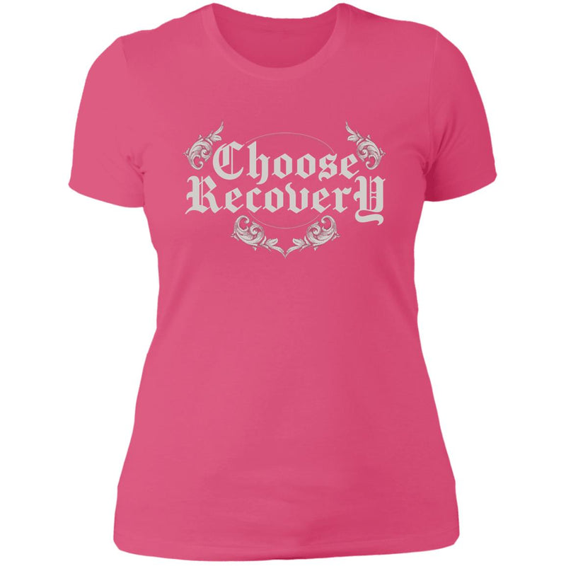 pink Womens Recovery T-Shirt | Inspiring Sobriety | Choose Recovery