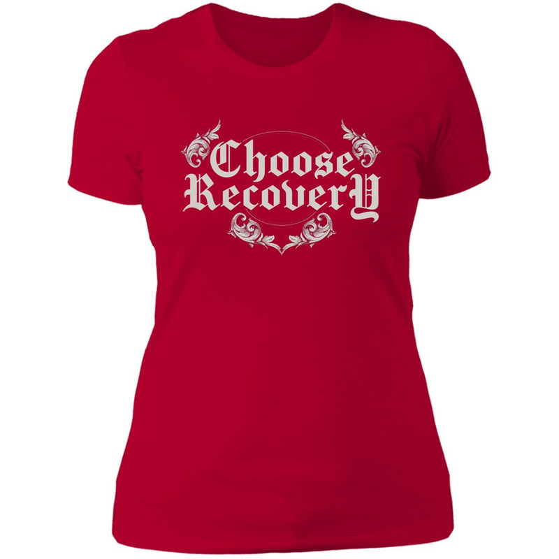 red Womens Recovery T-Shirt | Inspiring Sobriety | Choose Recovery