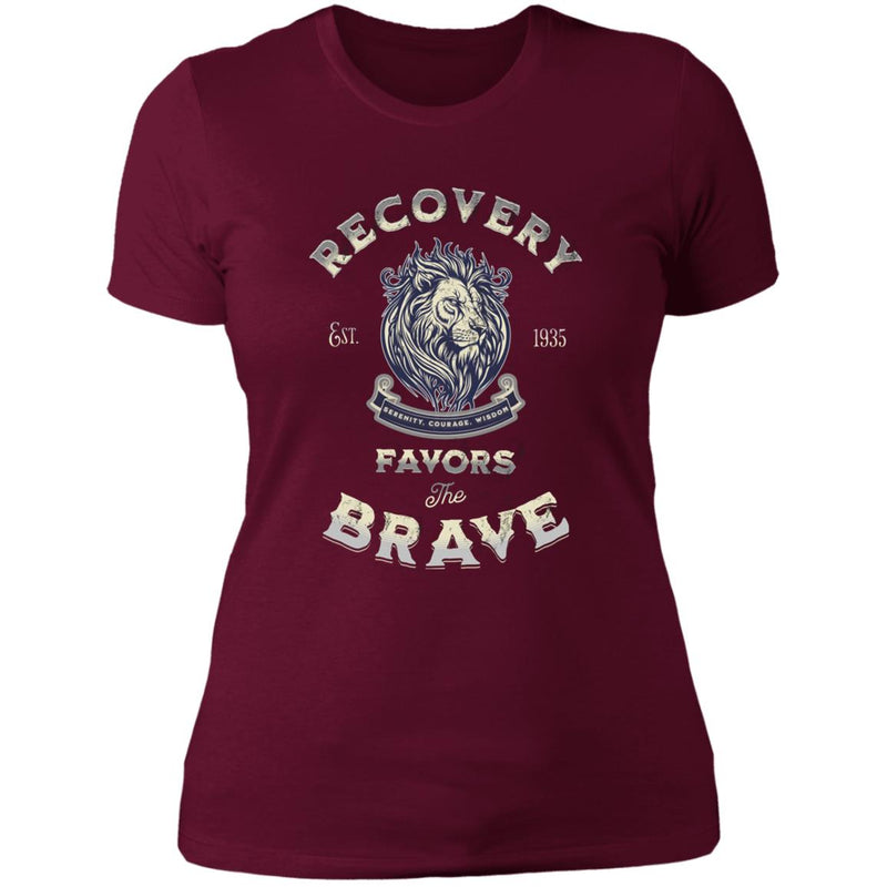 Womens Recovery T-Shirt | Inspiring Sobriety | Recovery Favors The Brave