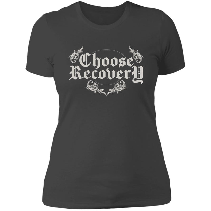 charcoal gray Womens Recovery T-Shirt | Inspiring Sobriety | Choose Recovery
