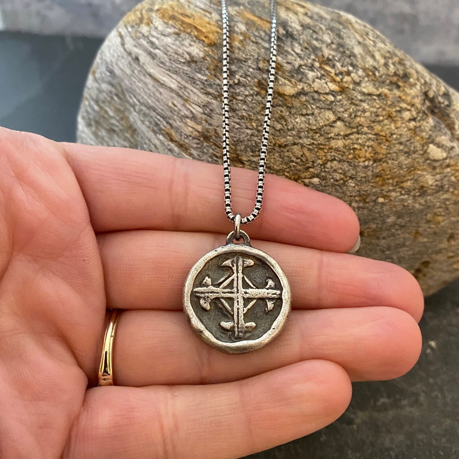 Sterling Silver Serenity Prayer and Cross Pendant w/ Sterling Necklace | Inspiring Sobriety