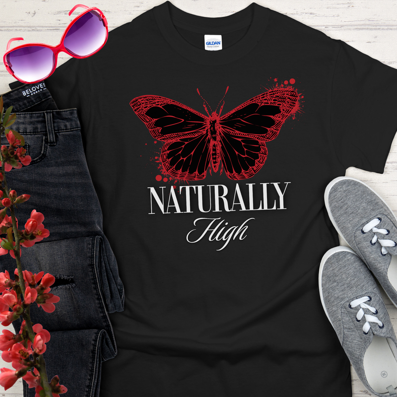 Recovery Unisex T-Shirt | Inspiring Sobriety |  Naturally High Butterfly