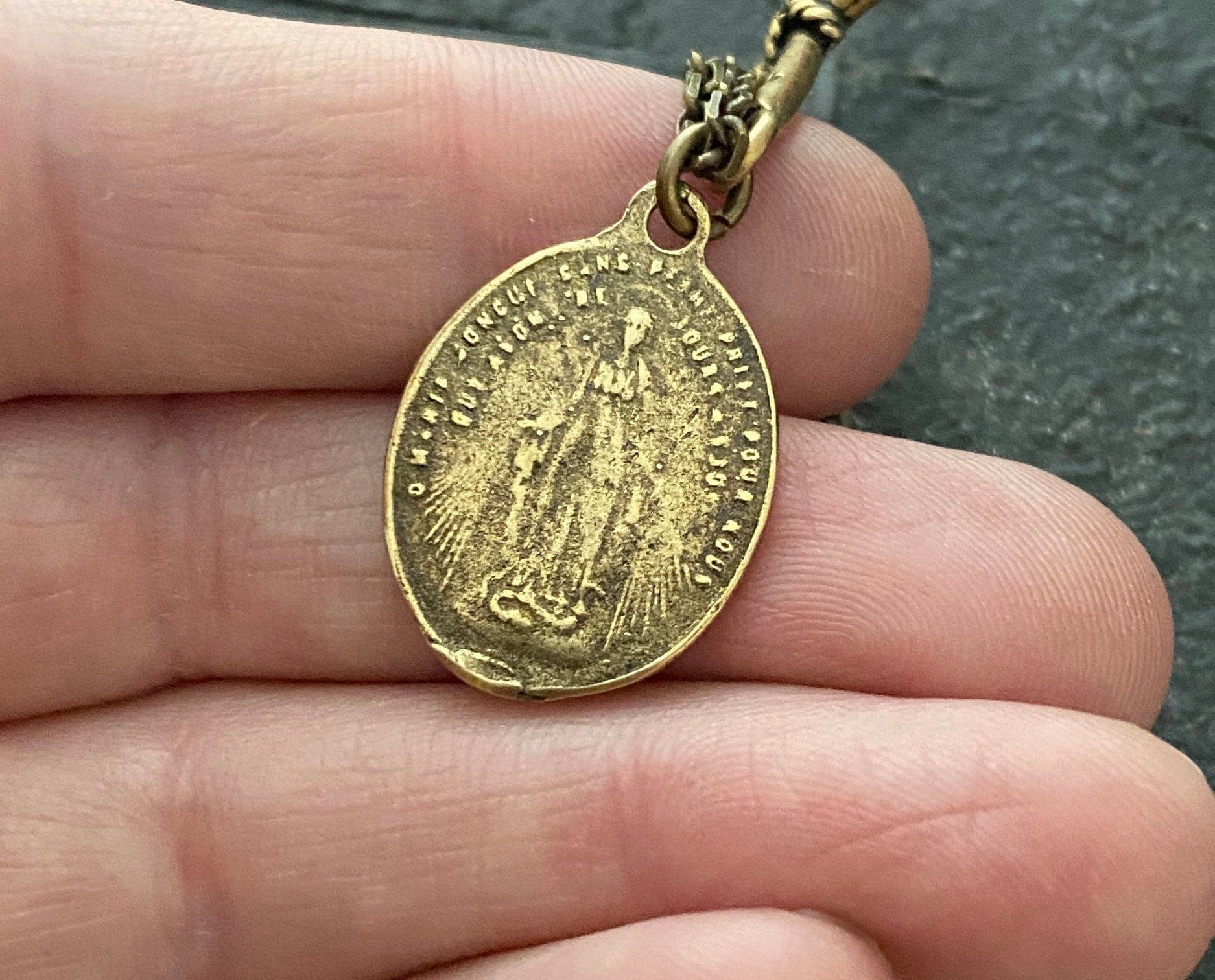 Antiqued Bronze Dual Cross and St Michael Pendant | Inspiring Sobriety