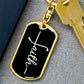 Christian Faith Cross Custom Dog Tag Keychain | Inspiring Sobriety | Faith