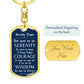 gold dipped mens sobriety gift Custom Recovery Dog Tag Keychain | Inspiring Sobriety | The Serenity Prayer