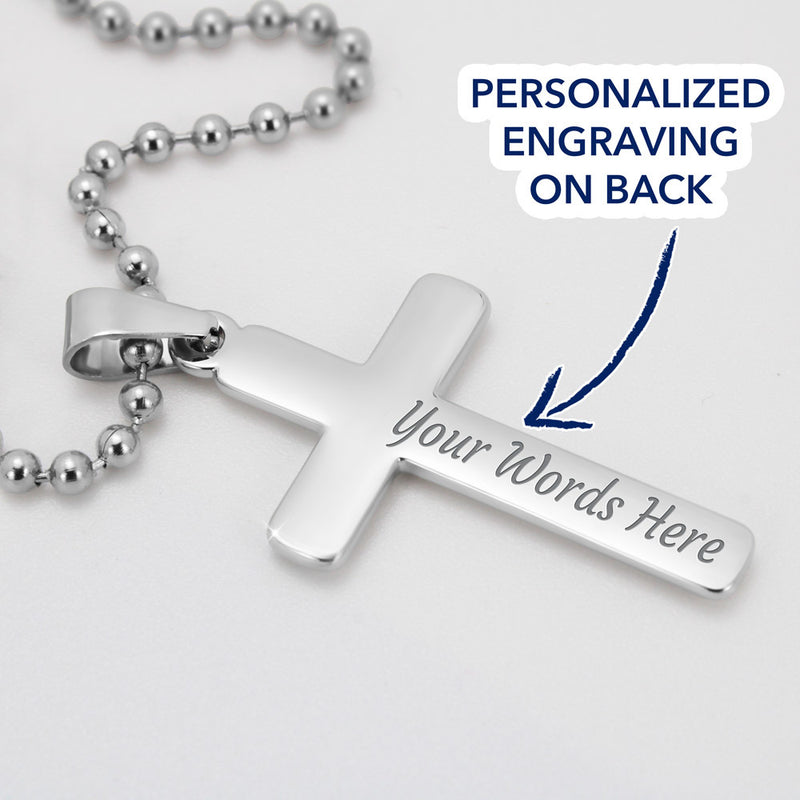 Engravable Cross Necklace | Inspiring Sobriety | The Warrior and The Storm