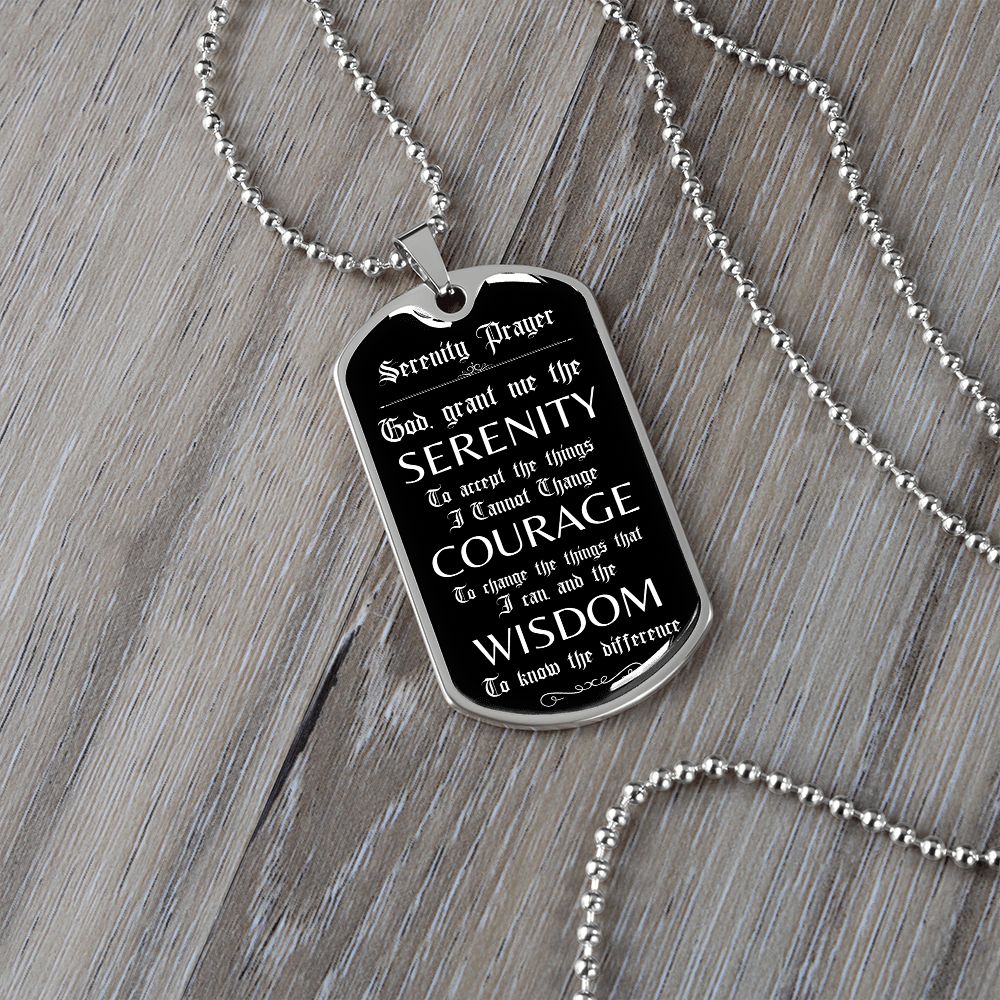 Serenity prayer outlet dog tag necklace