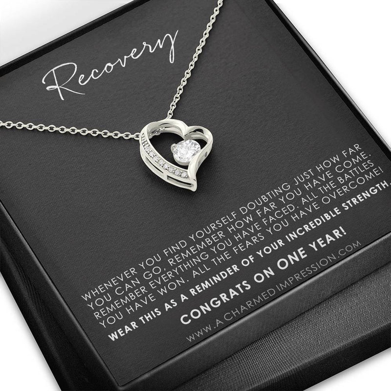 Recovery Gift, Recovery Necklace, Fighter Jewelry, Eating Disorder, NA, AA Gifts, Sobriety Anniversary, Sober Birthday