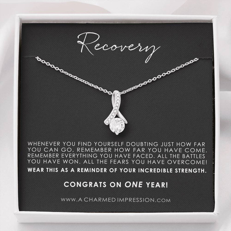 Recovery Gift Necklace, Fighter Jewelry, Eating Disorder, NA, AA Gifts Women, Sobriety Anniversary, Sober Birthday