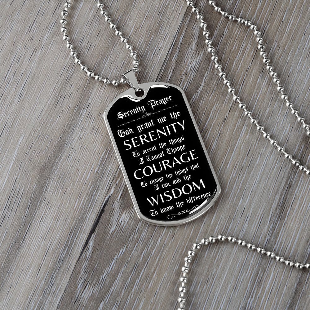 Custom Recovery Dog Tag | Inspiring Sobriety | Serenity Prayer