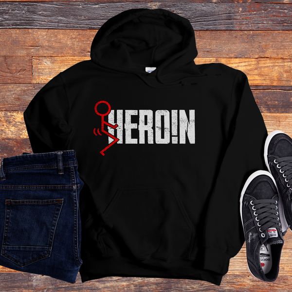 fuck heroin pullover Recovery Hoodie | Inspiring Sobriety |  F#CK Hero!n