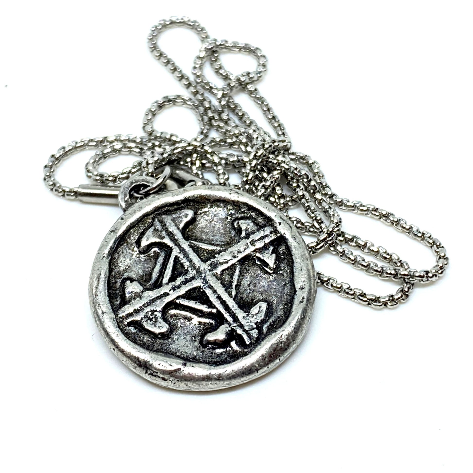 Pewter Serenity Prayer Pendant and SS Necklace | Inspiring Sobriety