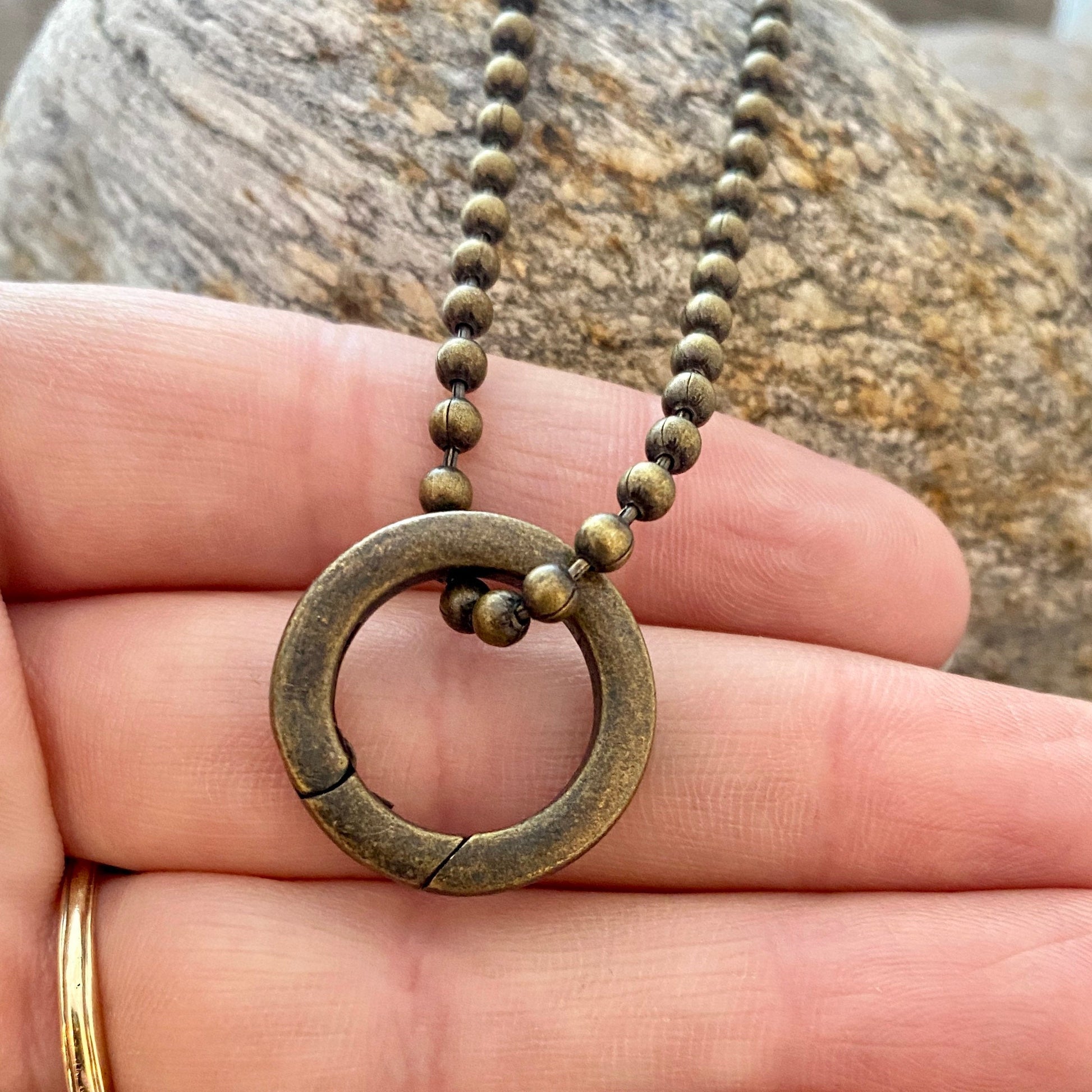 Antique Brass Eternity Necklace | Inspiring Sobriety