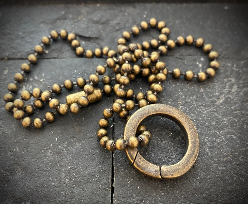 Antique Brass Eternity Necklace | Inspiring Sobriety