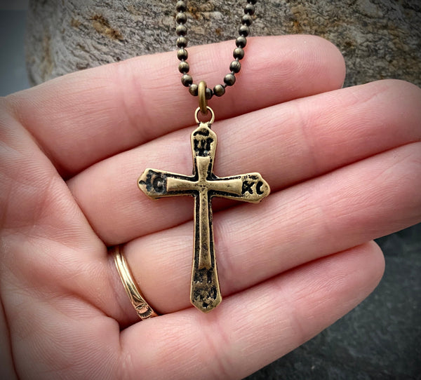 Ancient Antique Bronze Medieval Cross | Inspiring Sobriety