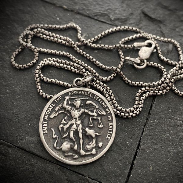 Sterling Silver Archangel St. Michael Necklace | Inspiring Sobriety