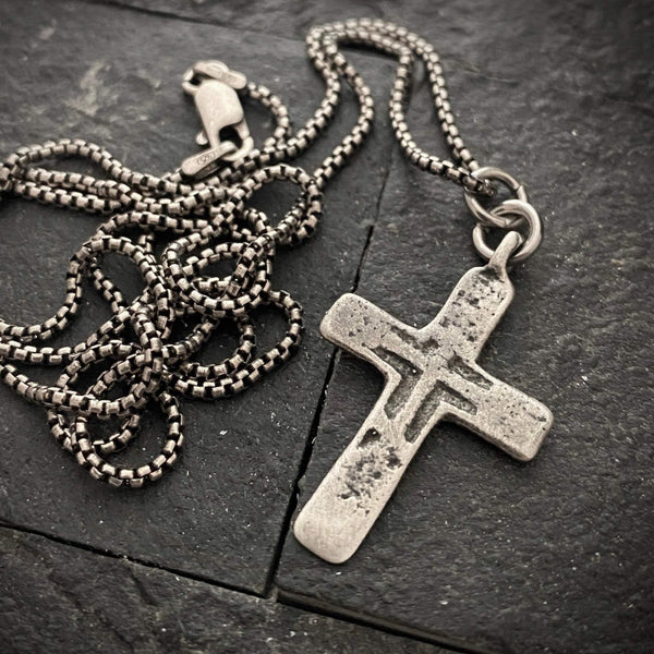 Sterling Silver Cross Necklace Cast from Original Piece | Inspiring Sobriety