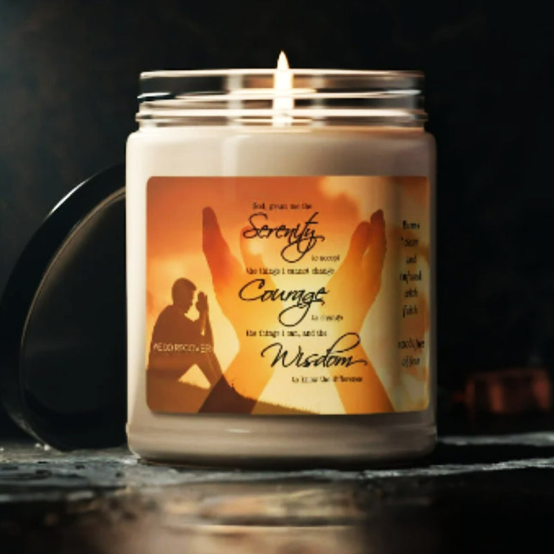 serenity prayer candle   - scented soy candle, 9oz