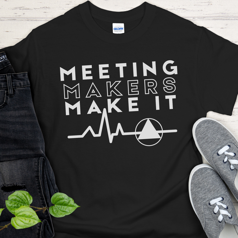 black AA NA Recovery Unisex T-Shirt | Inspiring Sobriety | Meeting Makers Make It