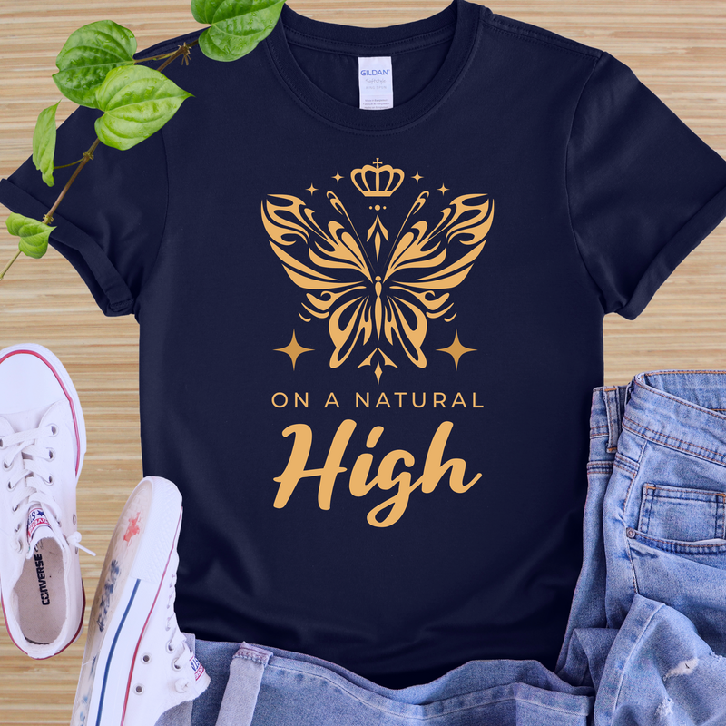 Recovery T-Shirt | Inspiring Sobriety | On a Natural High Butterfly