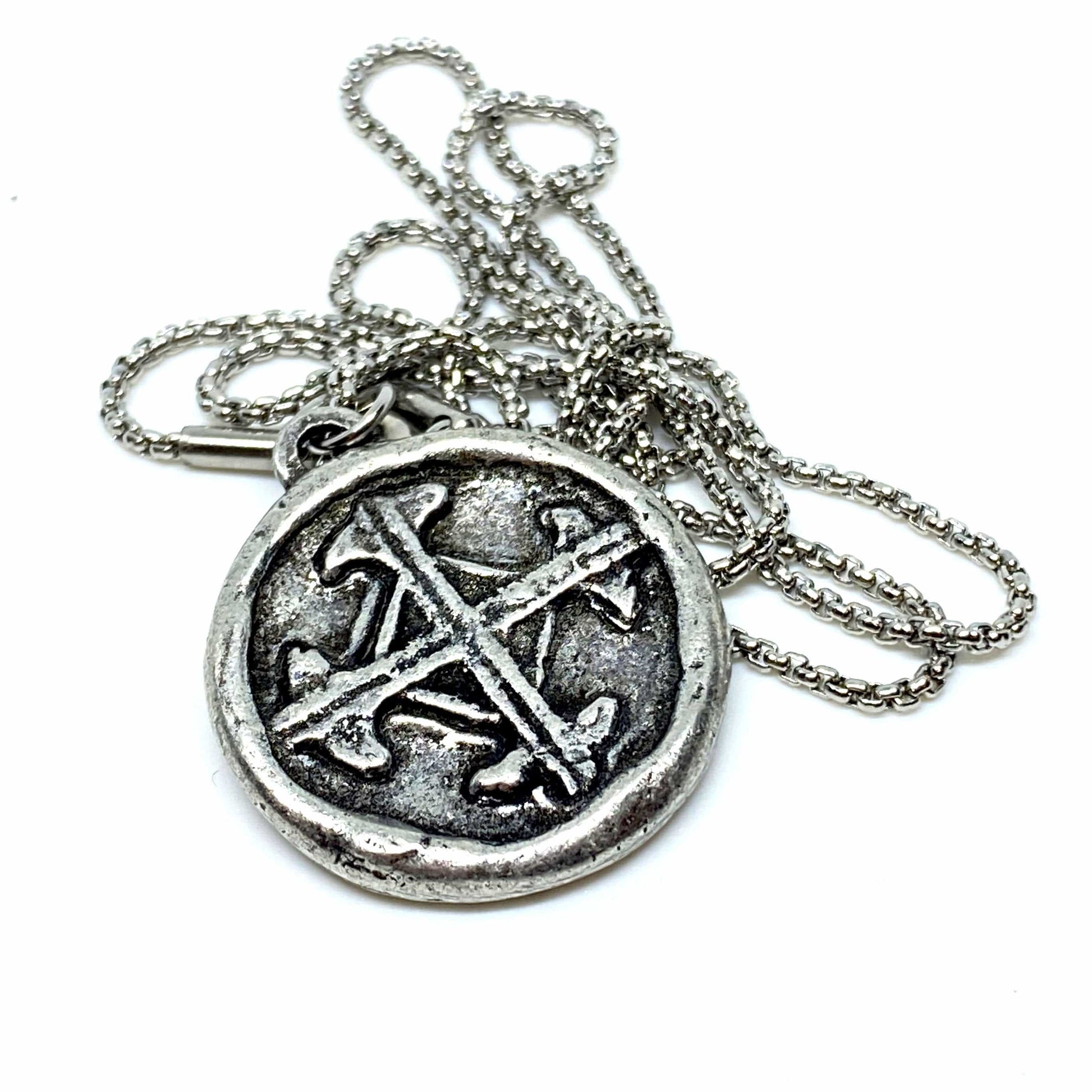 Pewter Serenity Prayer Pendant and SS Necklace | Inspiring Sobriety