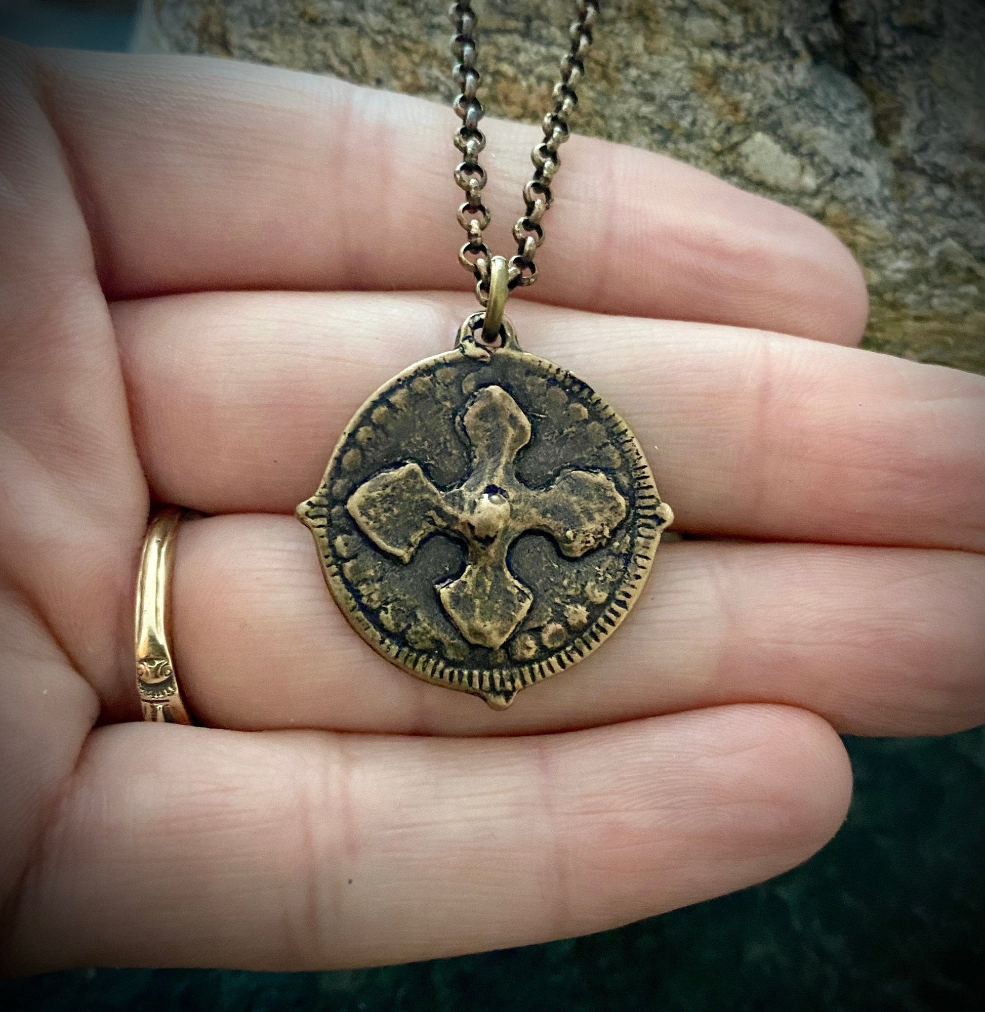 St. Michael  Bronze Cross Necklace | Inspiring Sobriety