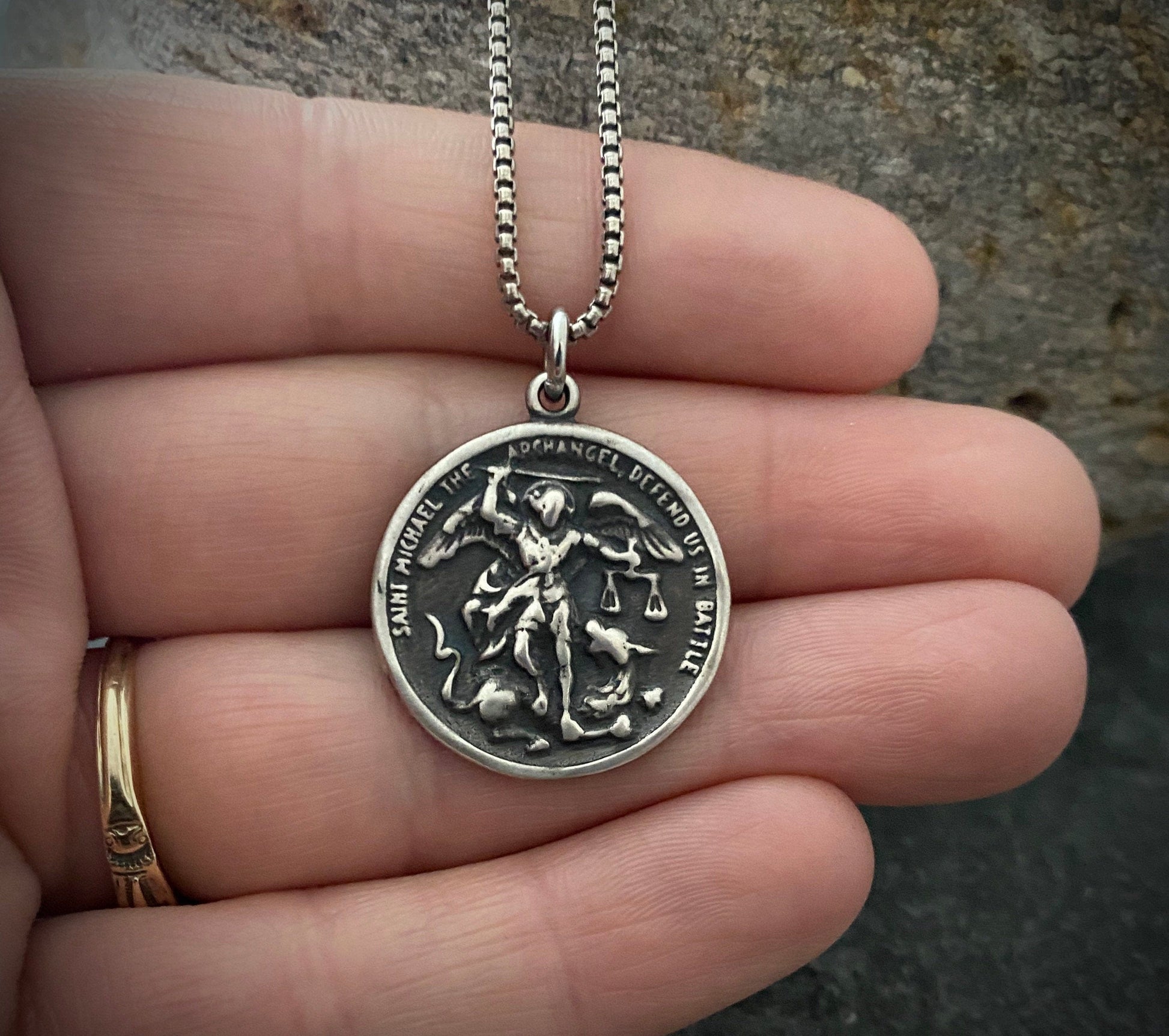 Sterling Silver Archangel St. Michael Necklace | Inspiring Sobriety