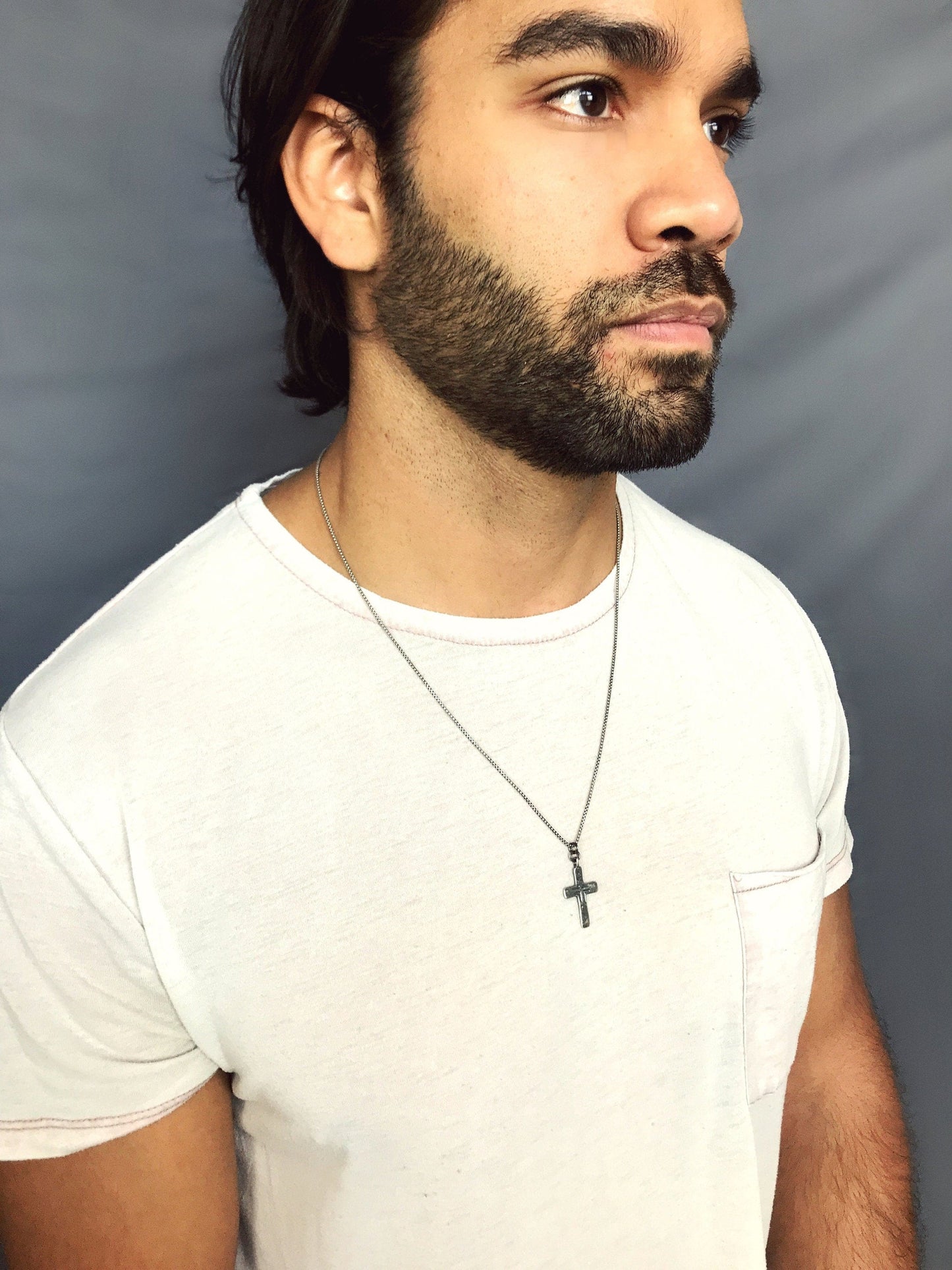 Sterling Silver Cross Necklace Cast from Original Piece | Inspiring Sobriety