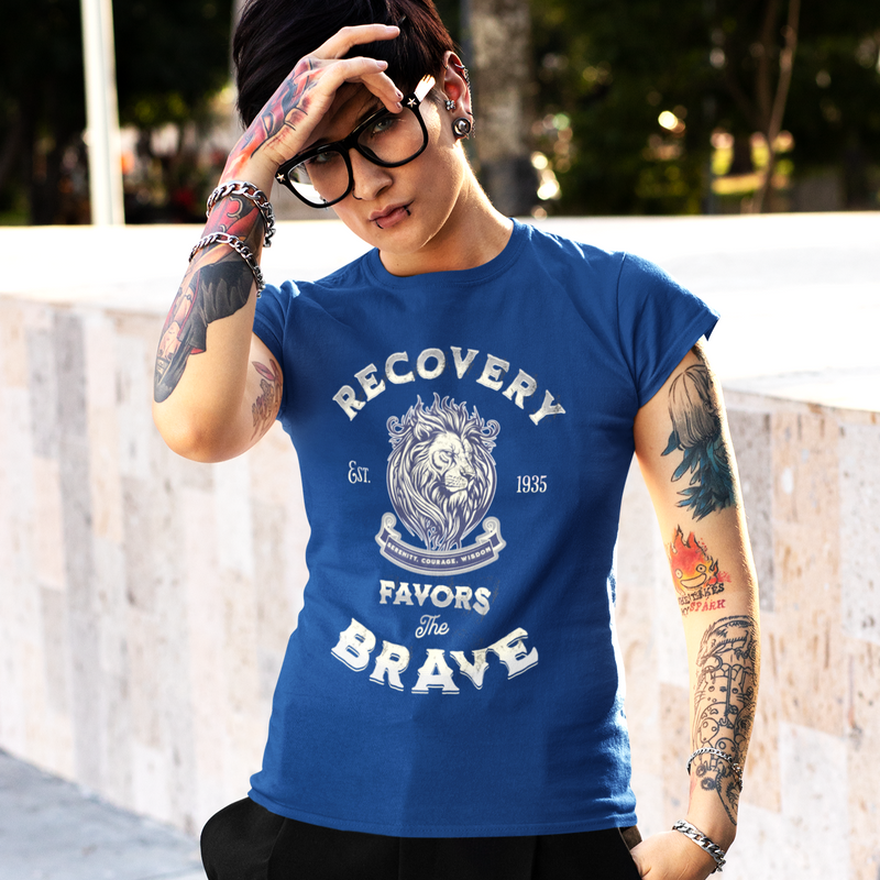Womens Recovery T-Shirt | Inspiring Sobriety | Recovery Favors The Brave